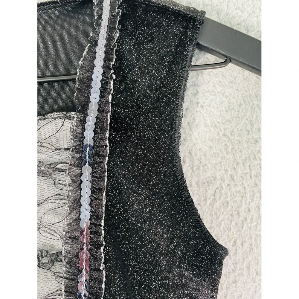 Spirit‎ Halloween Dress Girls Large Black Silver Lace Costume Party Witch - Picture 10 of 12